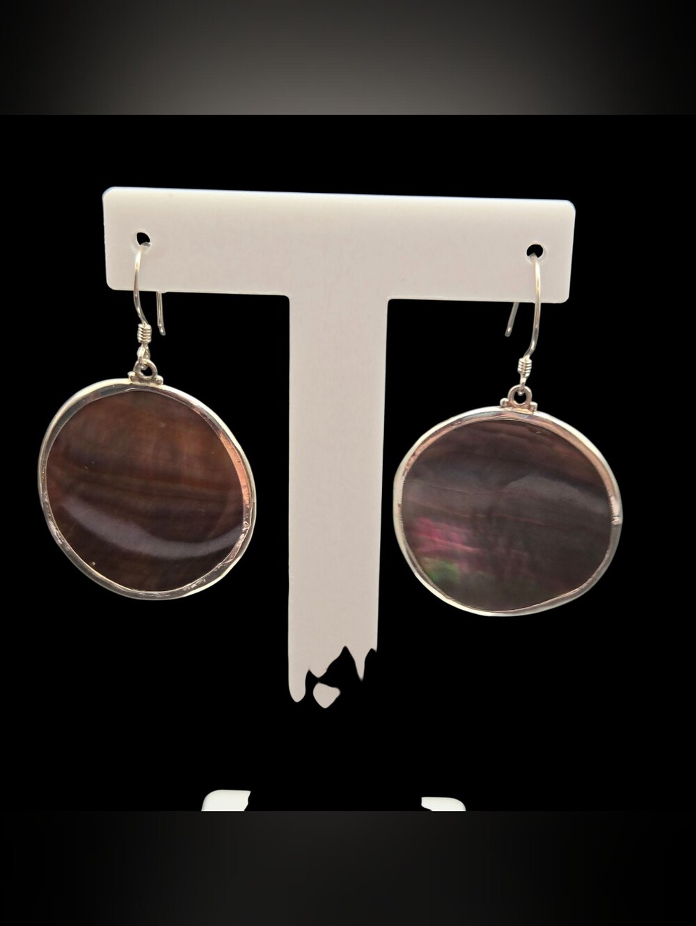 Silver-Edged Abalone Drop Earrings